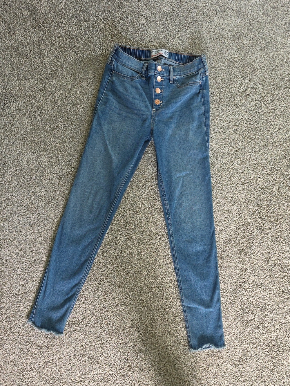 abercrombie kids Blue Skinny Button-Fly Jeans